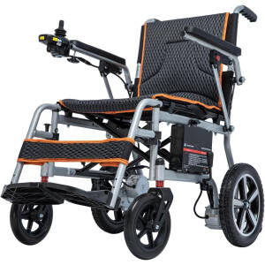 Lightweight Electric Wheelchair Only 33lb Foldable Power Chair for Adults, All-Terrain Motorized Wheelchair with One-Click Mute, SOS Alert Button, Removable Battery, 220lb Capacity