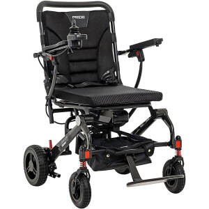 Pride Mobility Jazzy Carbon Power Chair - Electric Wheelchair for Adults, 300 Lbs Weight Capacity, 12 Ah Battery, Black, 17"x17" Black Foam Seat