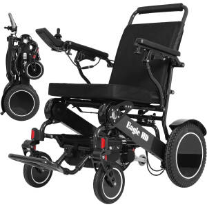 Eagle HD Bariatric Folding Electric Wheelchair for Adults & Seniors – 50 lbs, 400 lb Capacity, Adjustable Leg Rest, Memory Foam Seat, Compact & Lightweight Electric Wheelchair - FAA Approved (Black)
