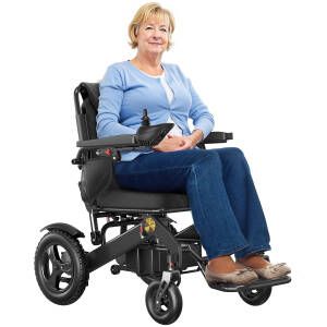 Electric Wheelchair for Adults, High Tech Electric Wheelchairs, 3 Seconds Folding Portable Wheelchair for Easy Transport, All Terrain Motorized Wheelchair with 20+ Miles Long Travel Range