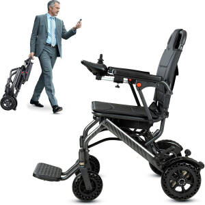 Electric Wheelchairs for Adults Lightweight Foldable Only 36 lbs, Compact Motorized Wheelchair, Intelligent Portable Power Wheelchairs for Seniors, 259 Wh Aviation Electric Wheelchair