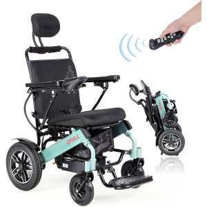 30 Miles Electric Wheelchairs for Adults, Aluminum Lightweight Wheelchair Foldable for Senior with Bag, 18 inch Motorized Power Wheelchairs, Portable Folding All Terrain 500W Intelligent