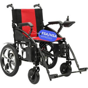 Culver Artemis All Terrain Electric Wheelchair Heavy Duty, 2xMotor Foldable Electric Wheelchairs for Adults, Power Wheelchair, Silla de Ruedas para Adultos Electrica, Wheelchairs for Seniors — Red