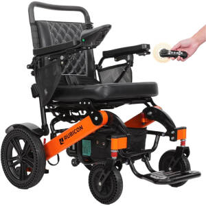 DX08 Rubicon - Puncture-Free Wheels Electric Wheelchair with Long Range Batteries, Powerful 500W Motors, All Terrain (Longest Range)