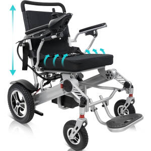 Vive Mobility Folding Electric Wheelchair for Adults - Foldable Scooter Wheelchair - Accessories, Folding Power, Motorized, All Terrain Transport Travel Mobility Aid, Lightweight, Heavy Duty