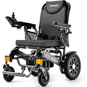 20 Miles Cruise Range ZENBON Electric Wheelchairs for Adults, Automatic Foldable Powered Wheelchair,Intelligent Motorized Wheelchairs for Seniors,Portable All Terrain Electric Mobility Chair(Sliver)
