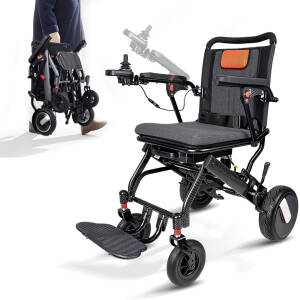 Foldable Electric Wheelchair for Adults Seniors, 500W Dual Motor All Terrain Power Wheelchairs 12 Miles Range Motorized Wheel Chair Airline Approved with Liftable Armrests