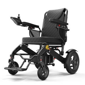 Foldable Electric Wheelchair for Adults, Durable Frame Electric Wheelchair, 350LBS Capacity & Ultimate Safety Design, All-Terrain Pneumatic Tires (Enlarged Thickened Frame with Lithium Battery)