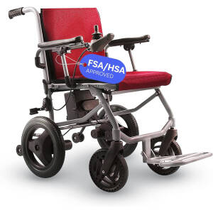 Culver Mobility Kano Foldable Electric Wheelchair, Travel Size, User-Friendly, FSA HSA Eligible Wheelchairs for Adults Lightweight (Red)