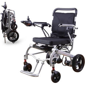 Rubicon DX07 All Terrain Foldable Electric Wheelchairs for Adults - Powerful 500W Motor - 12 mi Cruise Range - Detachable Airline Friendly Battery Supports up to 265 lbs (Model4)