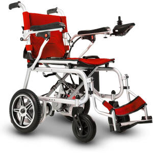 Alton Artemis Pro Lightweight Foldable Electric Wheelchairs for Seniors - 2x250W Motor Power Wheelchair - Travel/User Friendly Electric Wheelchairs for Seniors, Long Range Electric Wheelchair (Red)