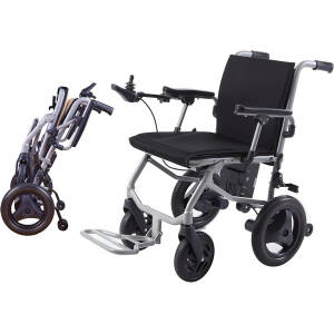 Kano Lightweight Foldable Electric Wheelchairs for Adults, 2x150W Power Wheelchair Travel/User Friendly, Long Range Electric Wheelchair, All Terrain Motorized Wheelchair for Seniors (Black)