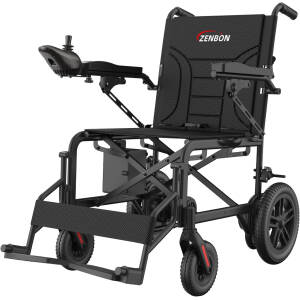All-Terrain Electric Wheelchair for Adults Seniors - Foldable Portable Power Chair with Dual 250W Motors, 12Ah Lithium Battery, Up 15 Miles Range, 6 MPH, Electronic Brake, Anti-Tip Wheels ZENBON 601A