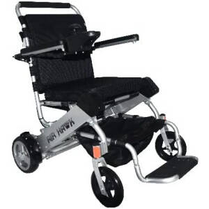 Airhawk Power Chair Black - Lightest Weight 41 pounds Folding Airplane and Cruise Ready