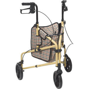 Drive Medical Winnie Lite Supreme Rollator Walker with Wheels, Tan Plaid