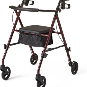 Medline Ultralight Rollator with 6" Wheels, Burgundy
