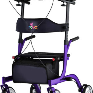 NOVA Phoenix Rise UP Rollator Upright Walker with Padded & Contoured Forearm Platform, Purple, 1 Count
