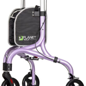 Planetwalk Premium 3 Wheel Rollator Walker for Seniors - Ultra Lightweight Foldable Walker for Elderly, Aluminum Three Wheel Mobility Aid, Brilliant Purple