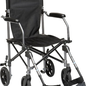 Drive Medical TC005GY Travelite Transport Wheelchair Chair in a Bag, Black