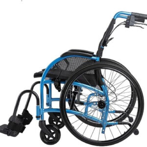 Comfort 24+AB Lightweight Wheelchair for Adults with Attendant Brakes - Folding Design for Transport with Ergonomic Built-in Adjustable Lumbar Back Support - 20" Seat Width (Large)
