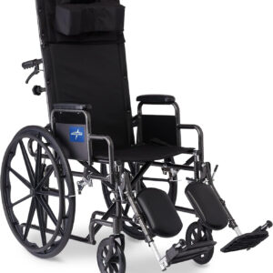 Medline Reclining Wheelchair, Desk-Length Arms and Elevating Leg Rests, 16" x 18" Seat (W x D)