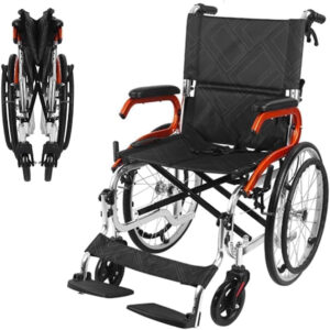 Ultra Light Wheelchair for Adult Elderly Portable Folding Transport Self-Propelled Wheelchair Aluminium Manual Wheel Chair 24LB