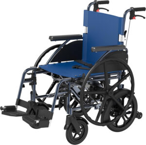 Folding Anti-Germ Ergonomic Self-Propelled Transport Wheelchair with Gear Drive & Dual Brake, 4 Mudguards, Removable Arms, 18 Inch Seat