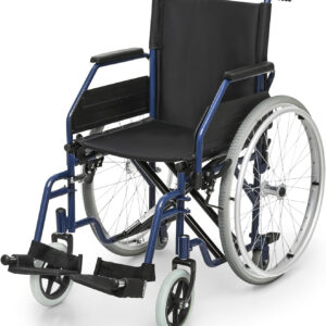 Athena Collection Wheelchair for Adult, Transport Wheelchair Foldable 23.5" Rear Wheel Chair with Flit-Back Armrest Swing-Away Footrest and Brake, 17" Wide Seat Support 300lbs, Blue
