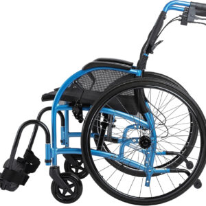 Comfort 24+AB Lightweight Wheelchair for Adults with Attendant Brakes - Folding Design for Transport with Ergonomic Adjustable Lumbar Back Support - 18" Seat Width (Medium)
