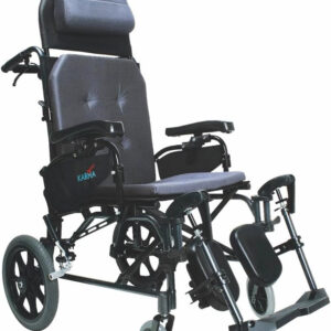 Karman Healthcare MVP502TP-18 Ergonomic V-Seat Reclining Wheelchair, Diamond Black, 14" Rear Wheels and 18" Seat Width