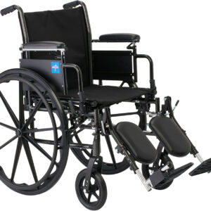 Medline K3 Guardian Wheelchair, 18" Wide Seat, Height-Adjustable Arms, Elevating Leg Rests - Lightweight, Foldable Mobility Aid for Enhanced Comfort and Independence