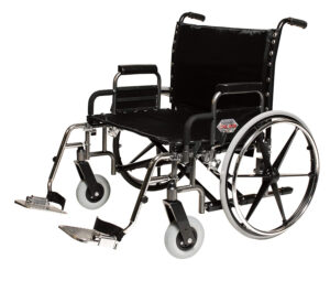 Everest & Jennings Paramount XD Wheelchair, Detachable Desk Arms & Swingaway Footrests, 26" Seat, Silvervein Color