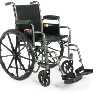 Graham-Field 3H020140 Everest & Jennings Advantage LX Wheelchair, Detachable Full Arms & Swingaway Footrests, Silvervein Color, 18" Seat