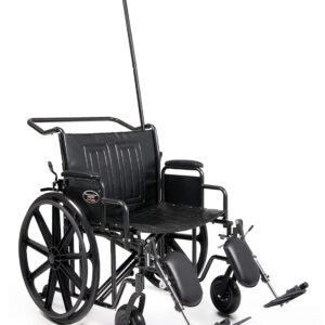 Everest & Jennings Traveler HTC Bariatric Wheelchair, 2-in-1 Transport Chair, 22" Wide Seat