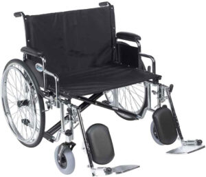 Drive Medical STD26ECDDA-ELR Sentra Ec Heavy Duty Extra-Extra-Wide Wheelchair, Black