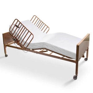 Full Electric Hospital Bed for Home Use with Half Rails - Medical Bed for Long Term Care and Medical Facilities - 36" x 80", Adjustable Height Range and Hi Lo