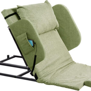 Electric Lifting Bed Backrest, Electric Lifting Backrest for Bed, Sit-up Back Rest Chair with Armrest, Remote Control Device, Cushions and Foot Pad for Pregnant, Handicap, Patient, 660lbs Capacity