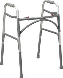 Drive Medical 10220-1 Aluminum Bariatric Walker with Two Buttons, Gray