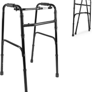 PEPE Mobility - Folding Walker Without Wheels, Lightweight, Adjustable Height, Seniors, Narrow, Elderly
