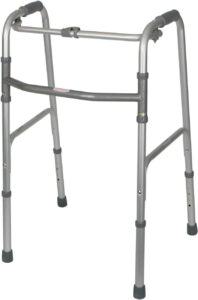 Medline One-Button Folding Walkers for Adults, Durable and Portable Mobility Aid, Ideal for Medical Patients, Hospitals, and Nursing Homes - Pack of 2