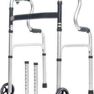 Folding Walker with Wheels,Stand-Up Aid,Portable,Lightweight,Aluminum Alloy