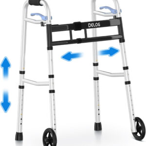 Delog Narrow Walkers for Seniors, Small Walkers for Seniors Tight Spaces Support Up to 350lbs, Standard Walkers for Adults