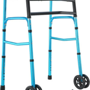 FSA/HSA Eligible Bariatric Walker 500lb - OasisSpace Heavy Duty Folding Walker with 5" Wheels, Wide Base Support for Elderly/Disabled Adults