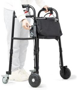 WR-1 Standard Walker for Seniors Foldable Walker with 4 Wheels Lightweight Resistance Wheel System Adjustable for Tall and Short(TBD)