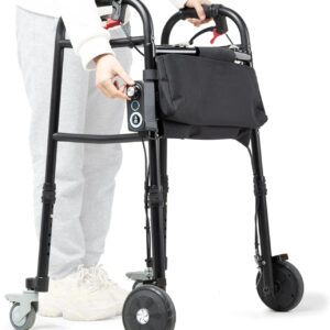 WR-1 Standard Walker for Seniors Foldable Walker with 4 Wheels Lightweight Resistance Wheel System Adjustable for Tall and Short(TBD)