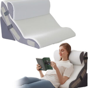 3PCS Wedge Pillow Set for After Surgery, Back Pillow for Bed Sitting up, 6-in-1 Foam Wedge Pillow for Acid Reflux & Back Pain Relief, Post Surgery Pillow for GERD & Snoring, White