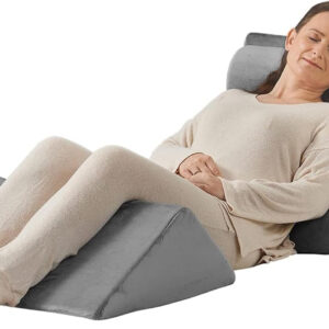 Axelrod 4PCS Orthopedic Bed Wedge Pillow Set, Post Surgery Foam for Back, Neck and Leg Pain Relief Comfortable & Adjustable Ortho Pillows- Anti Snoring, Heartburn, Acid Reflux & GERD Sleeping Grey