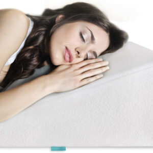Bed Wedge Pillow Gel Memory Foam Top - Cooling Elevated Support Cushion for Lower Back Pain, Acid Reflux, Heartburn, Allergies, Snoring - Ultra Soft Breathable Cover (10 Inch Wedge)