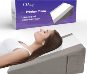 Memory Foam Bed Wedge Pillow (10"x24"x24") - Acid Reflux & Back Pain Relief, Anti-Snoring Incline Design, Removable Washable Cover for Sleep & Post-Surgery Support