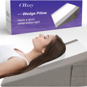 Memory Foam Bed Wedge Pillow (10"x24"x24") - Acid Reflux & Back Pain Relief, Anti-Snoring Incline Design, Removable Washable Cover for Sleep & Post-Surgery Support